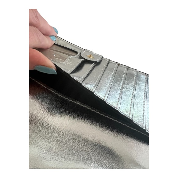 Victoria's Secret quilted metallic silver, studded wristlet wallet … - Picture 10 of 15